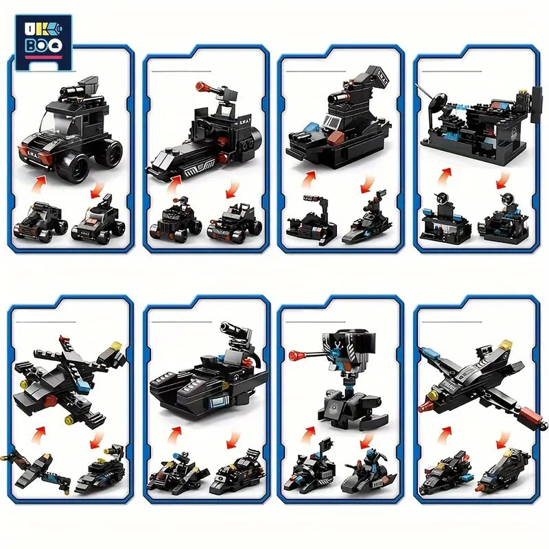 👮♂️City SWAT Armable🧩Con 585 piezas para que armes más de 20 figuras diferentes