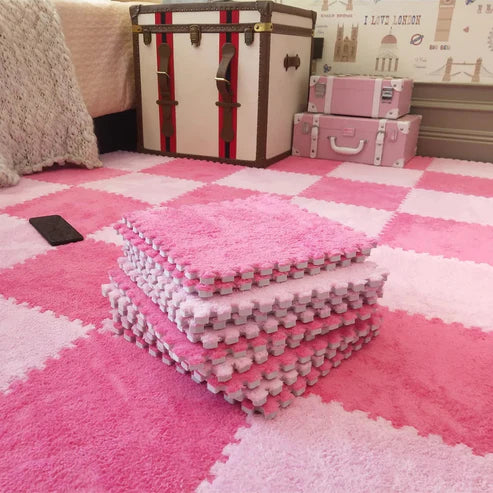 PACK 12 ALFOMBRAS ROMPECABEZAS DE FELPA🤩+ 1 QUITA PELUSA ¡GRATIS!
