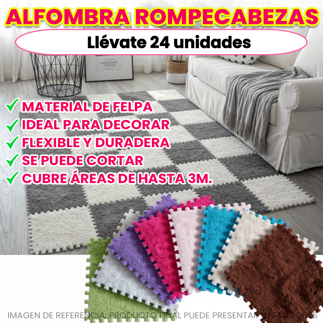 PACK 24 ALFOMBRAS ROMPECABEZAS DE FELPA