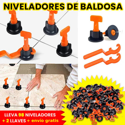 NIVELADORES DE BALDOSA ¡Lleva 98 niveladores + 2 llaves!