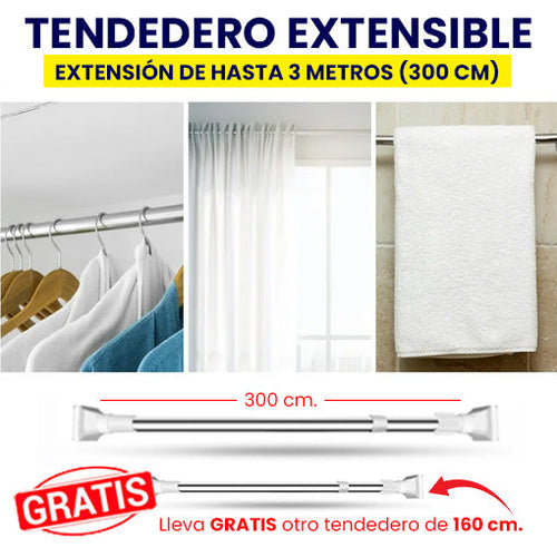 TENDEDERO EXTENSIBLE MULTIUSOS 😱🤩 ¡Hasta 300 cm de largo!