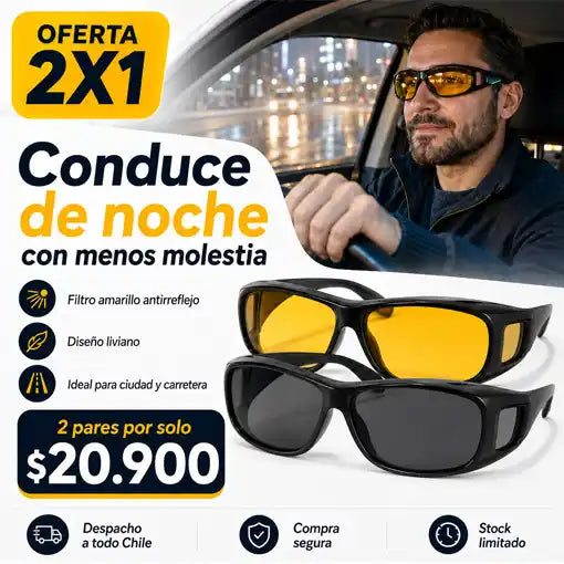 Gafas Night Vision 🕶️🚘| Lleva la 2da GRATIS😱🔥