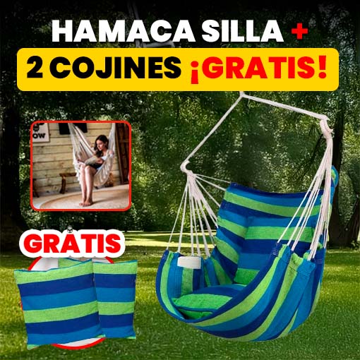 Hamaca silla + 2 cojines ¡GRATIS!🎁